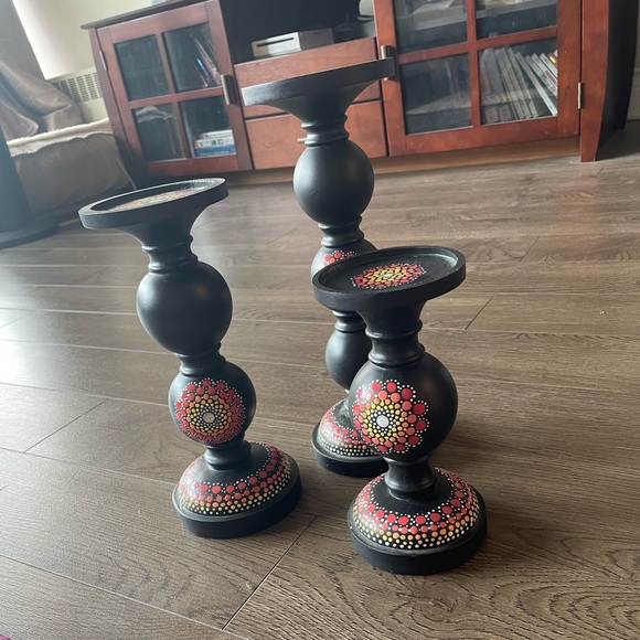 Handmade Wood Candle Stick Bundle - Picture 2 of 3